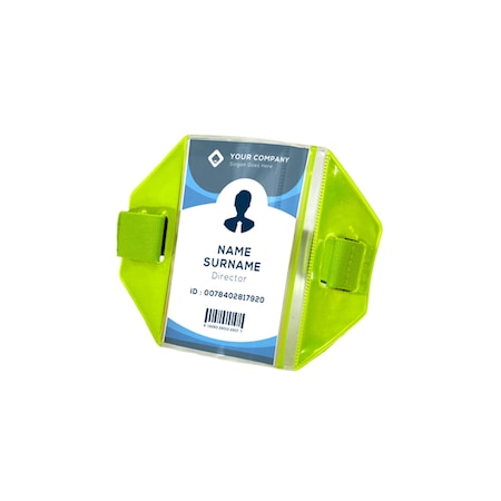 2W International Armband ID Badge Holder, Lime Yellow AMB-LY